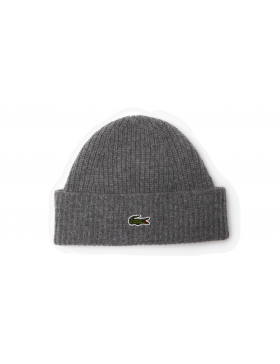 Lacoste Knitted Wool Beanie - Grey